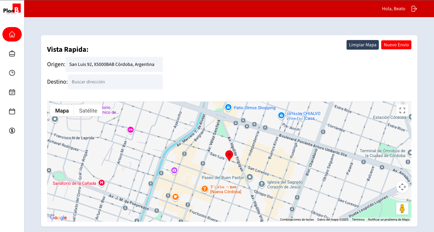 Sistema de delivery por ubicación en mapa